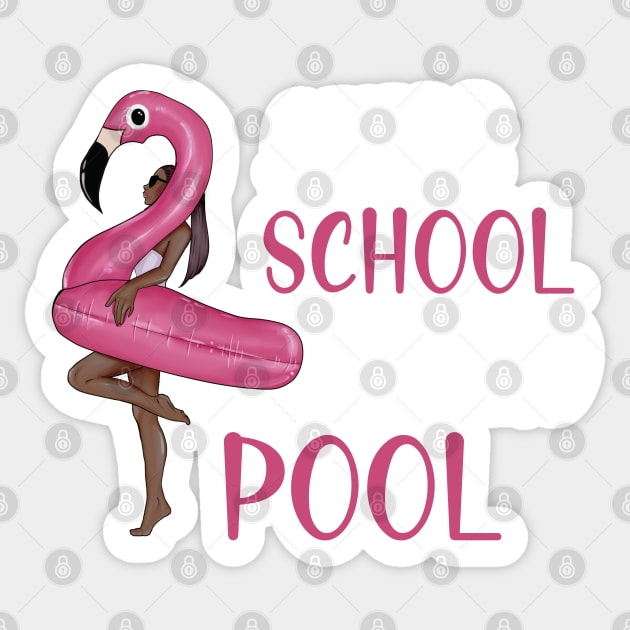 Adios School Hello Pool Funny Student or Teacher - Teacher Student Summer Sayings Flamingo - Summer Student Funny Teacher Sticker by WassilArt